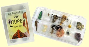 The Private Eye Specimen Kits use a jeweler's loupe to increase the wonder  of looking closely while thinking by analogy.