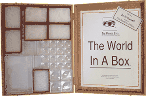 Do-It-Yourself World In A Box open to view